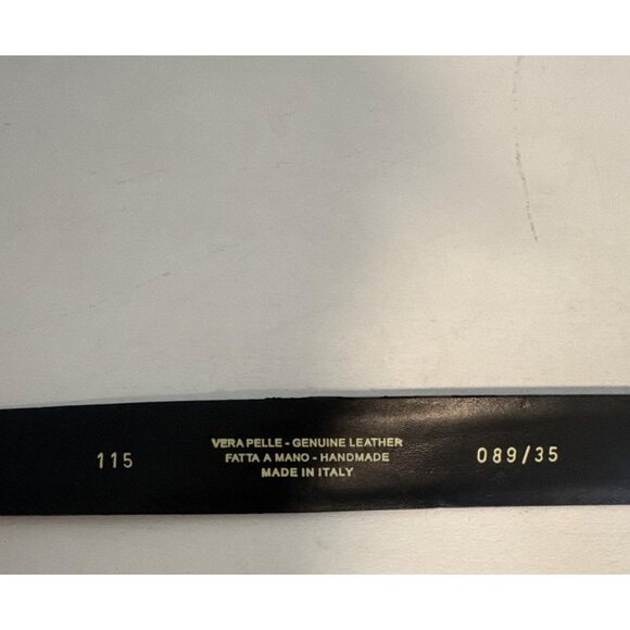 Made in Italy Mens Belt Sz 115 (US 38) Black Leather Smooth Dress Biz Classic - Picture 2 of 8